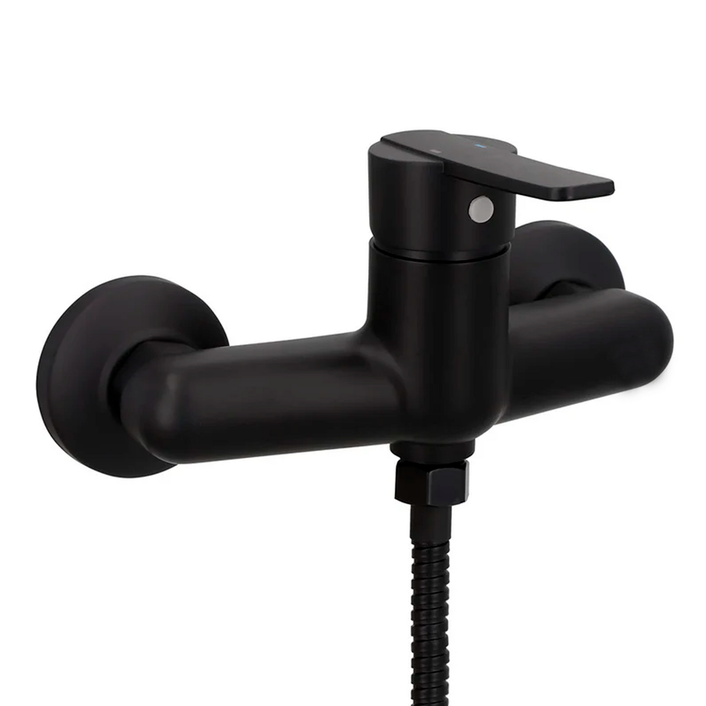 Mezclador Ducha Monocontrol Cuerpo Expuesto Negro Mate Dallas