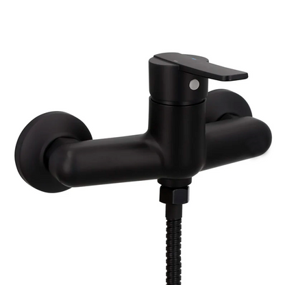 Mezclador Ducha Monocontrol Cuerpo Expuesto Negro Mate Dallas
