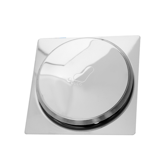 Rejilla de Piso 10cm con Boton de Drenaje Plateada Cromada