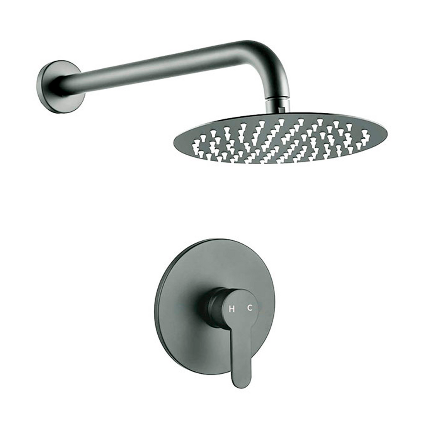 Kit Ducha 20cm+Mezclador Monocontrol Gris Satinado Denver