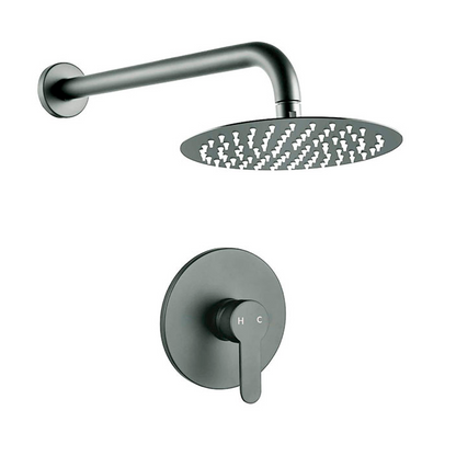 Kit Ducha 20cm+Mezclador Monocontrol Gris Satinado Denver