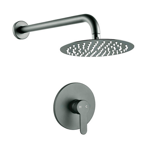 Kit Ducha 20cm+Mezclador Monocontrol Gris Satinado Denver