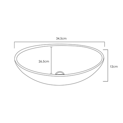 Lavamanos de Sobreponer Blanco Stadio Small 34,5*26,6*12cm