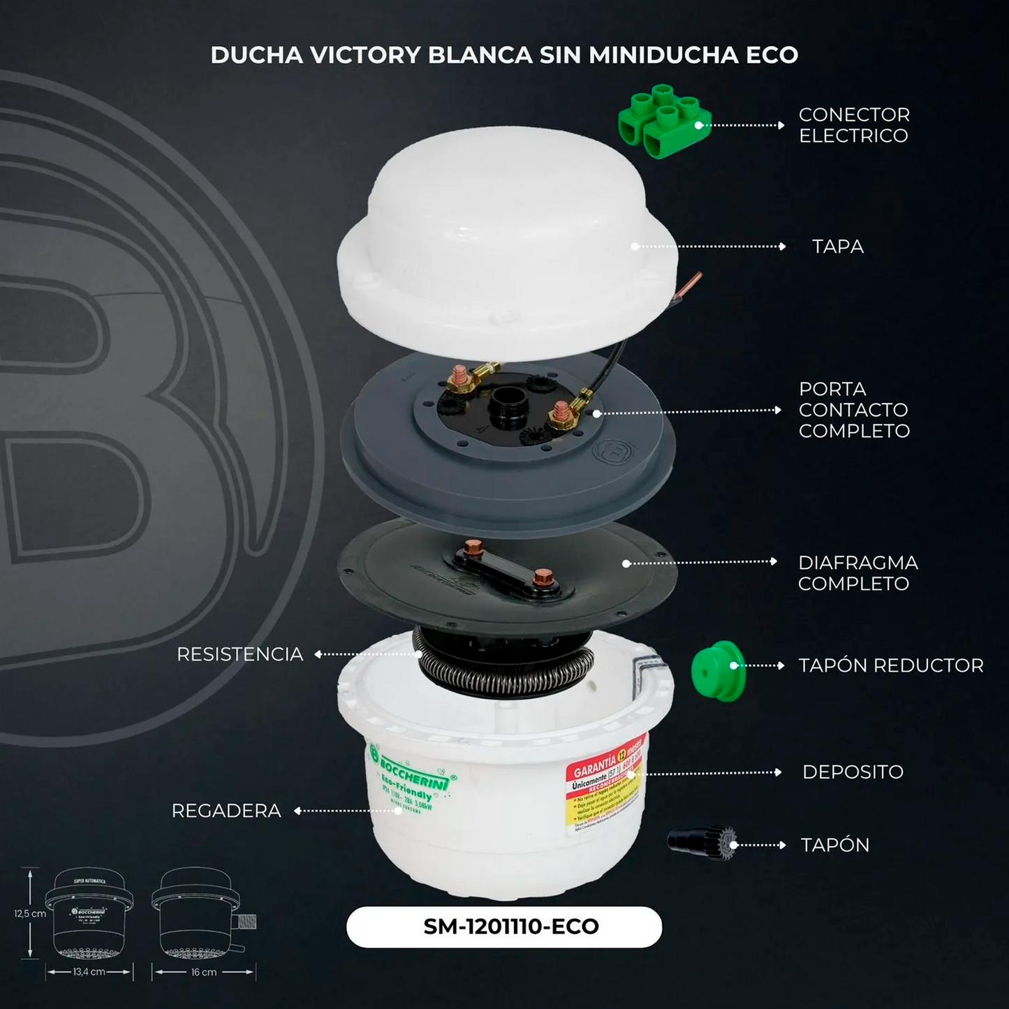 Ducha Electrica Bocherinni 110V Blanca Eco