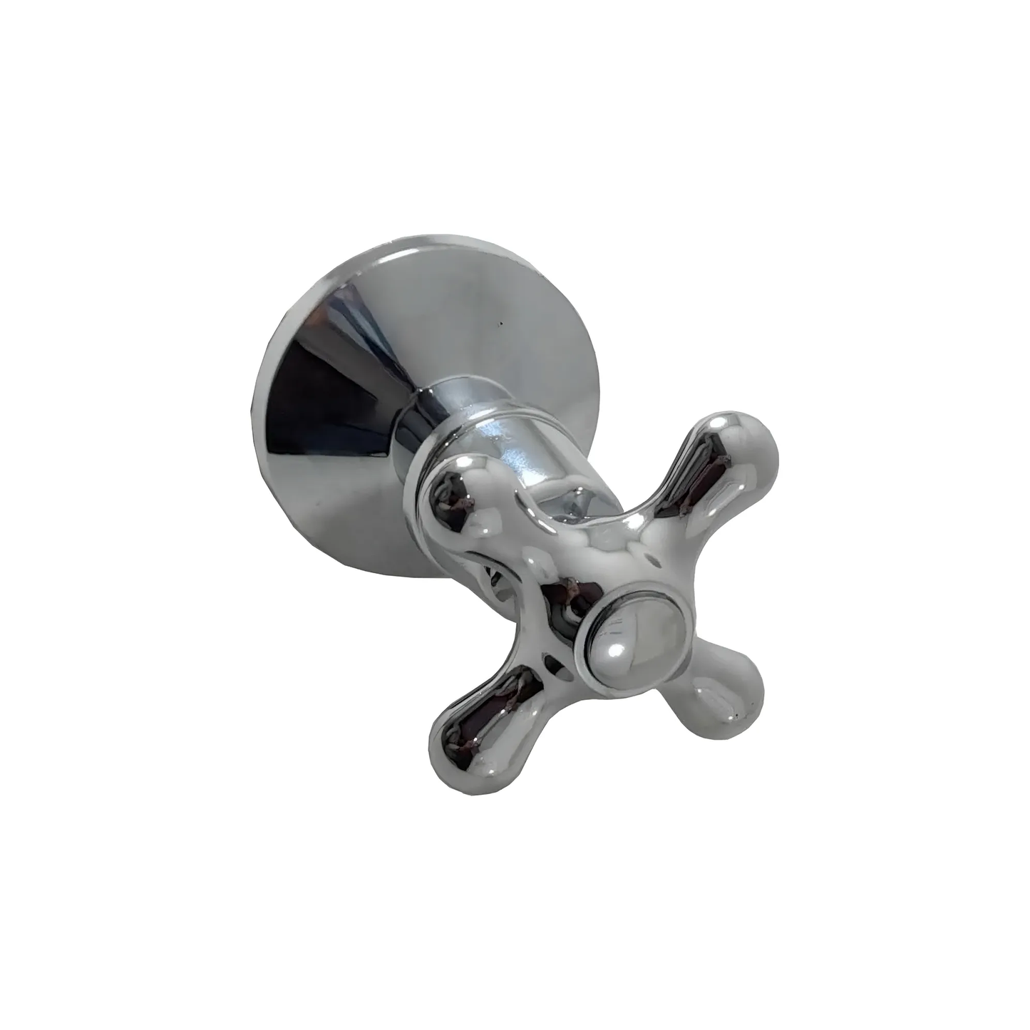 Registro de Ducha Medio Paso Plateado Cromado Cruceta