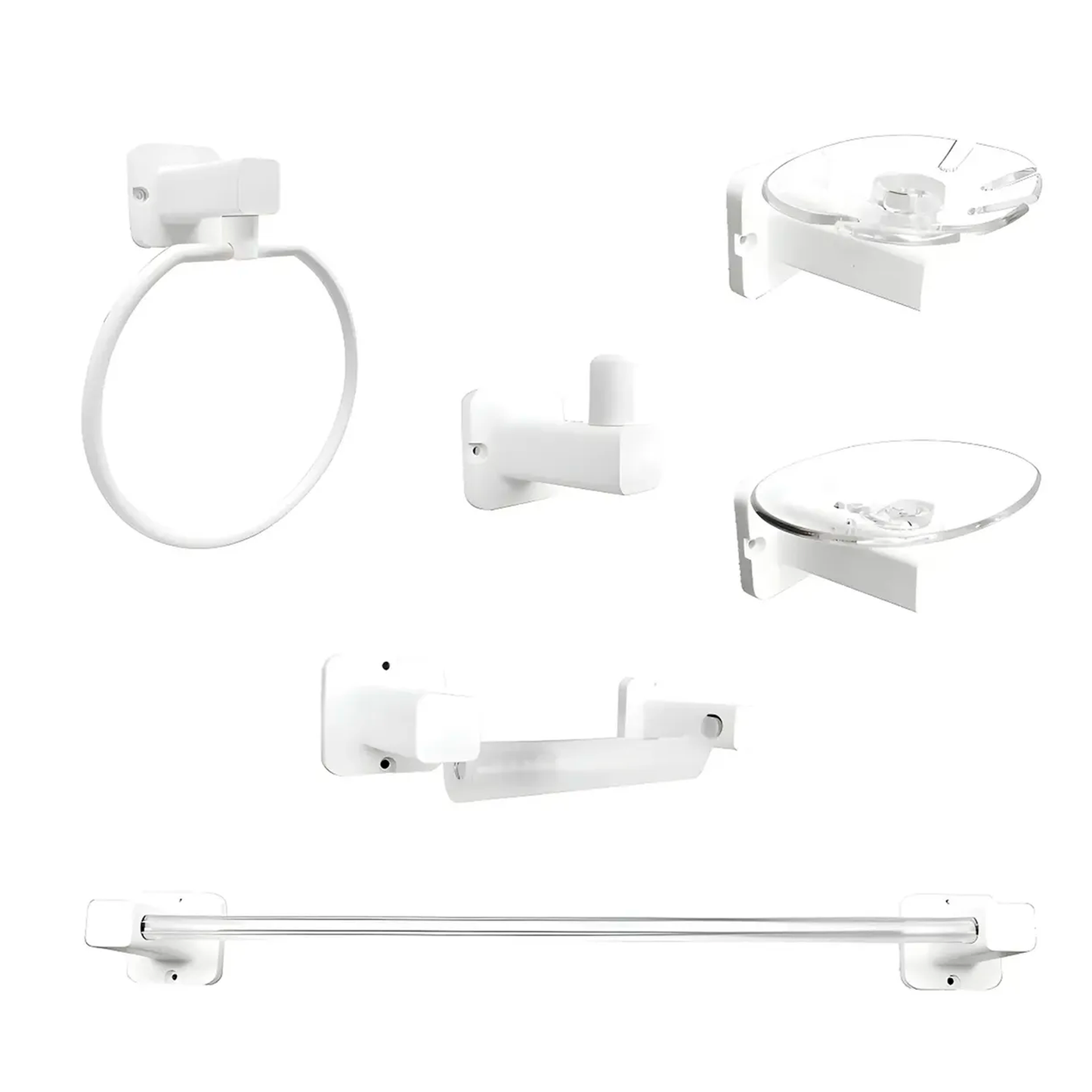 Juego Accesorios Para Baño Blanco Tayrona X6 Piezas