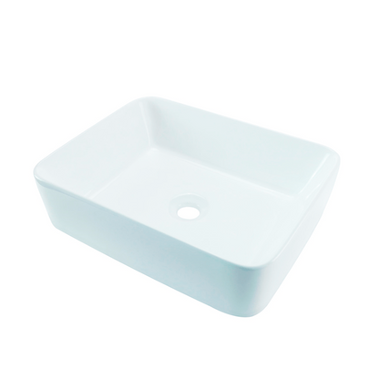 Lavamanos Rectangular De Sobreponer Blanco Porcelana