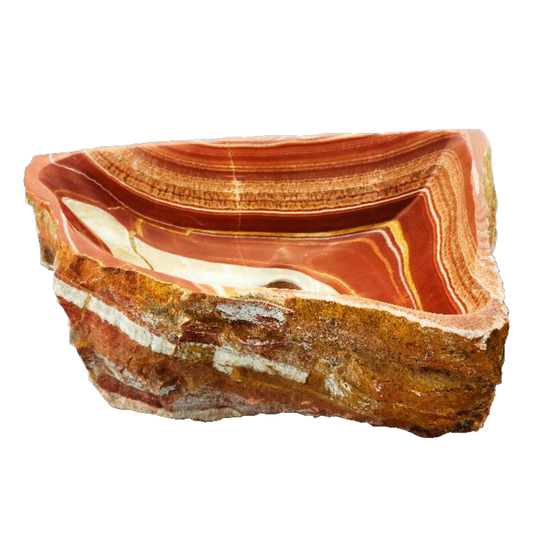 Lavamanos Sobreponer en Piedra Natural Naranja