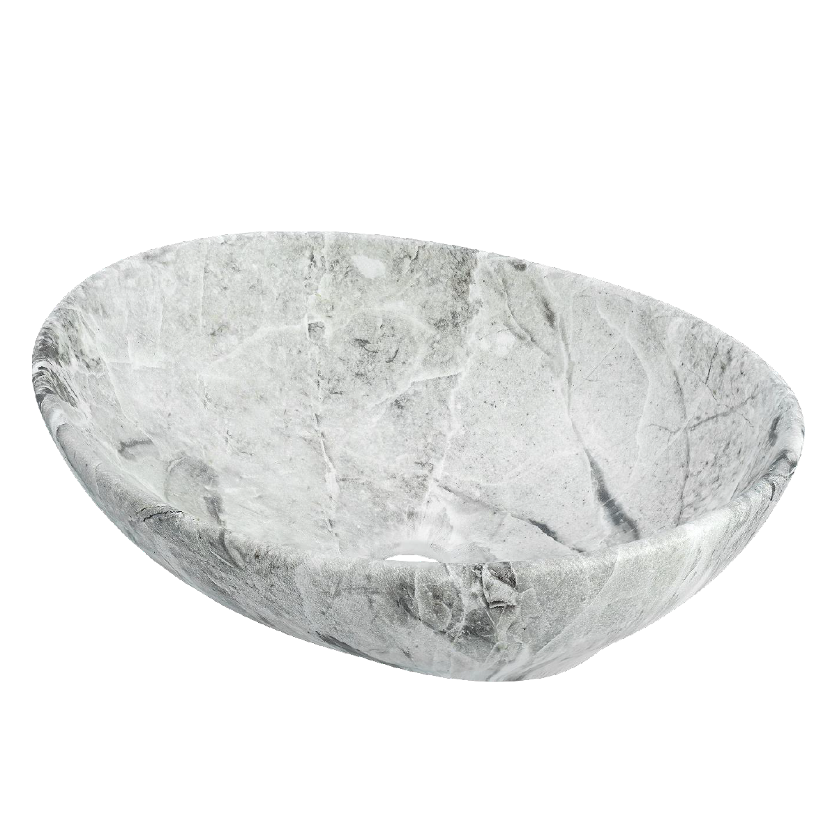 Lavamanos Ovalado De Sobreponer Gris