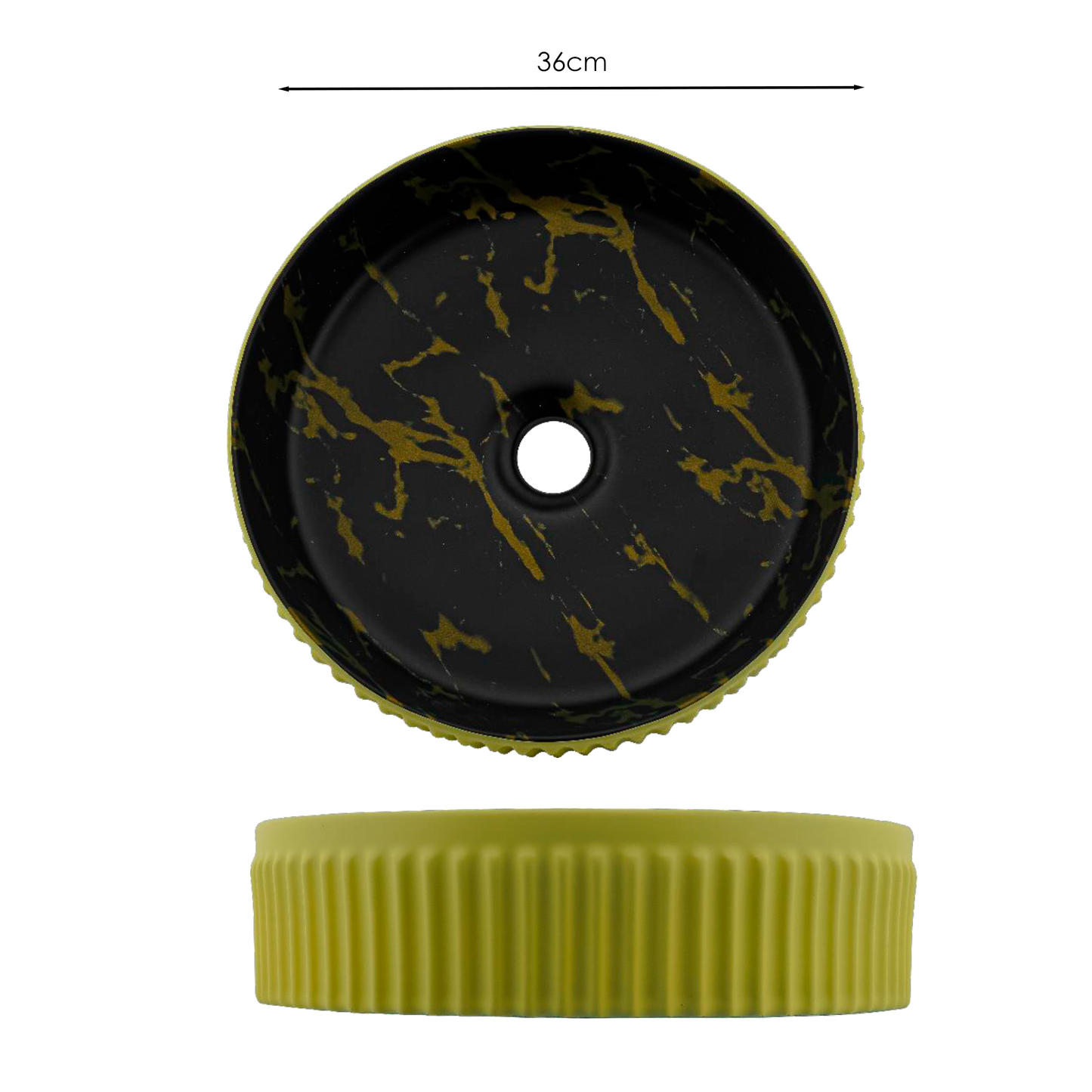 Lavamanos Sobreponer Redondo Nebula Dorado/Negro