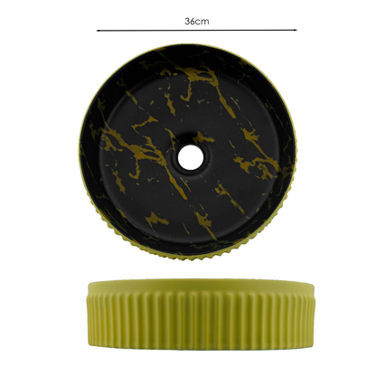 Lavamanos Sobreponer Redondo Nebula Dorado/Negro