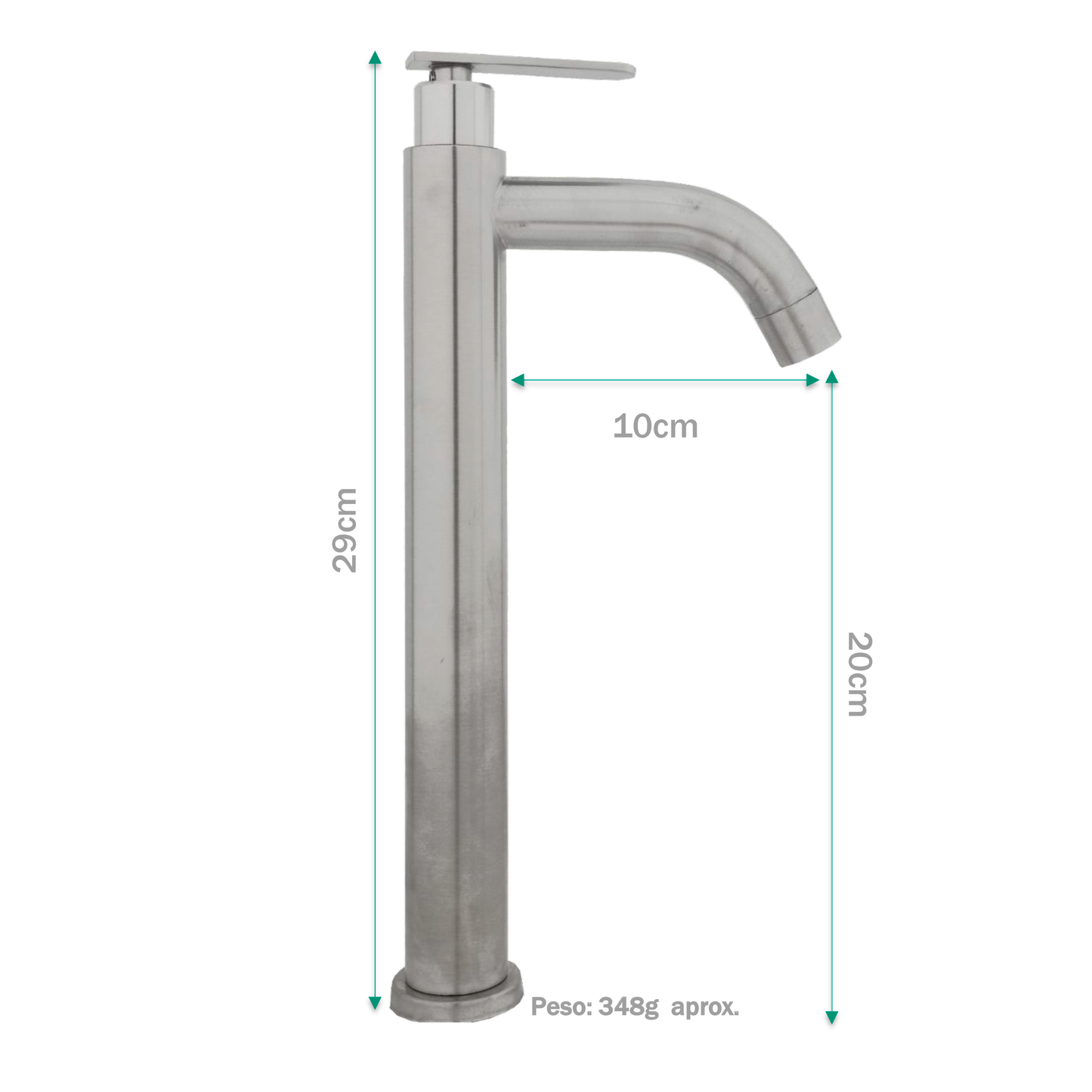 Griferia Lavamanos Agua Fria Alta Plateada Cylinder (Copia)