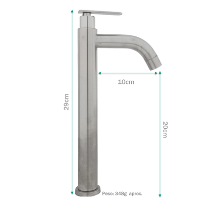 Griferia Lavamanos Agua Fria Alta Plateada Cylinder (Copia)