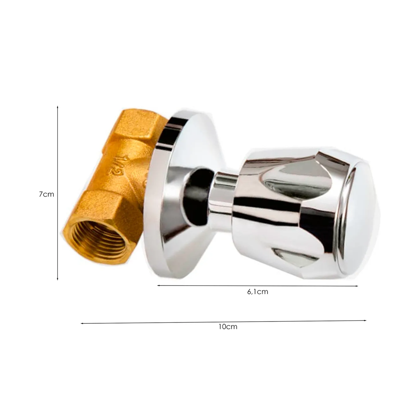 Registro de Ducha Cierre Raoido Plateado Cromado Pomo