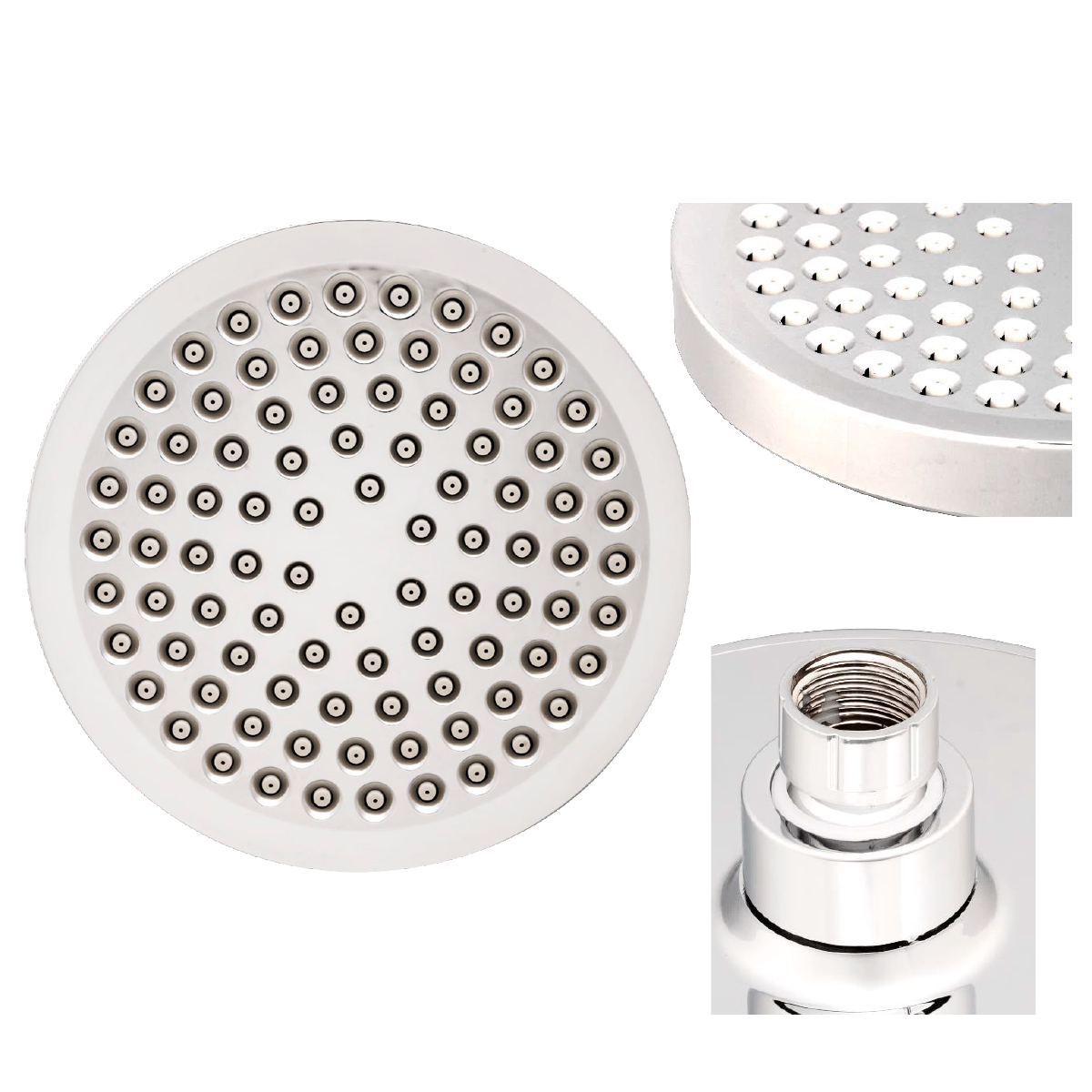 Ducha Regadera Redonda en ABS 15cm Plateada