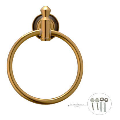 Toallero Aro para Baño Aluminio Dorado Diamante