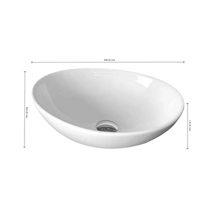 Lavamanos de Sobreponer en Ceramica Blanco Canoa 40*33cm