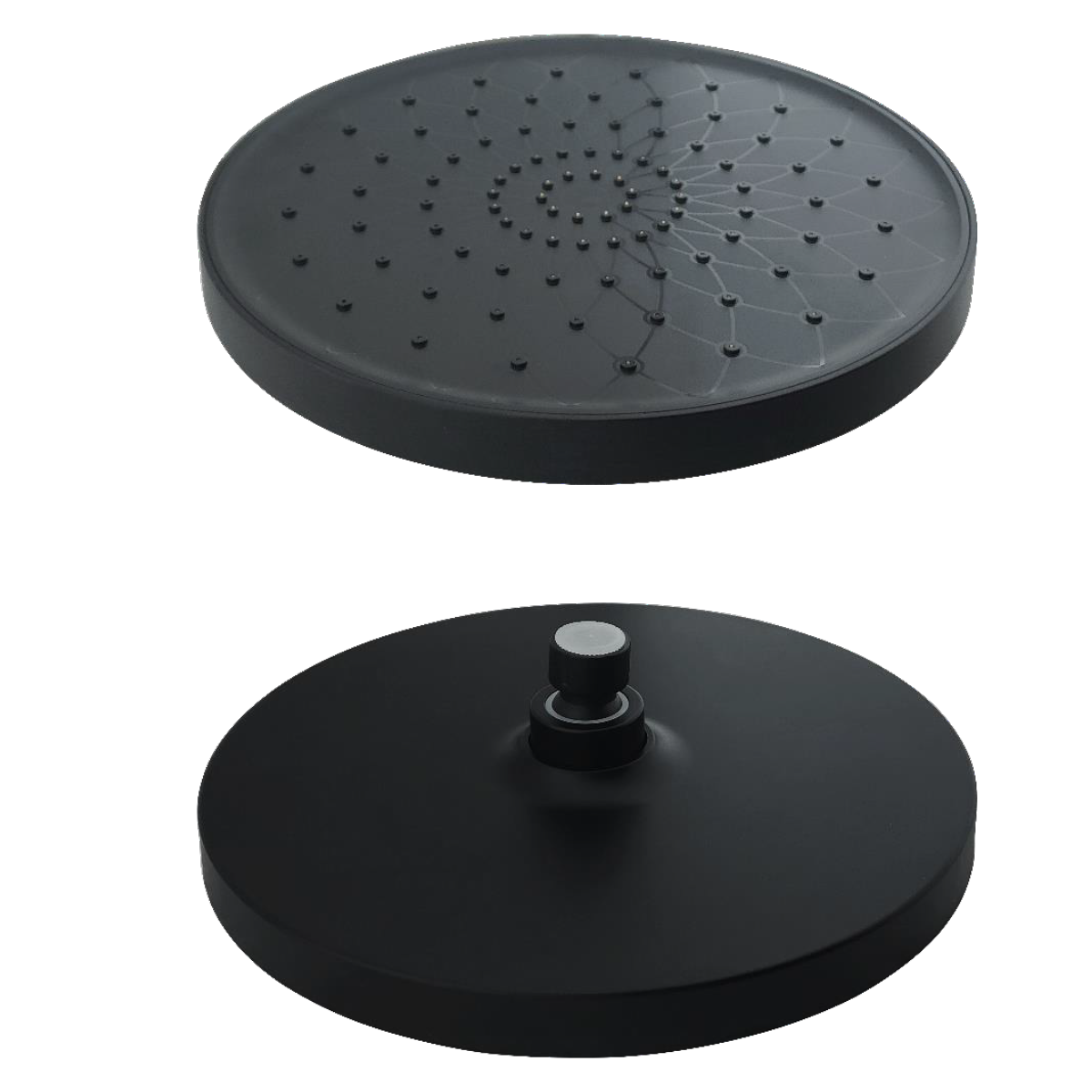 Ducha Regadera Redonda Negra Mate 22cm Estilo Like