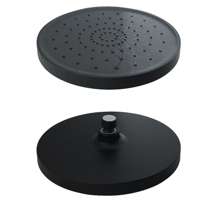 Ducha Regadera Redonda Negra Mate 22cm Estilo Like