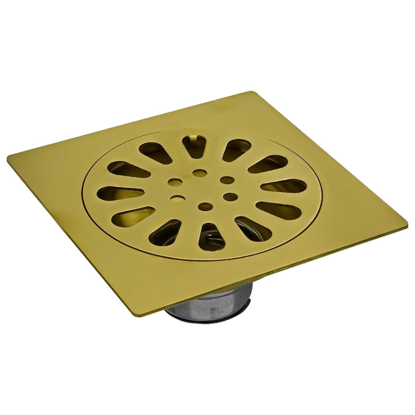Rejilla de Piso Cuadrada 10*10cm Dorado Cepillado Sol