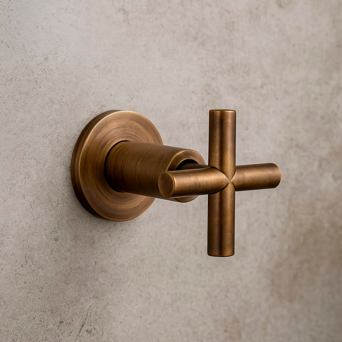 Registro/Manija de Ducha Bronce Antiguo Vintage Cruceta