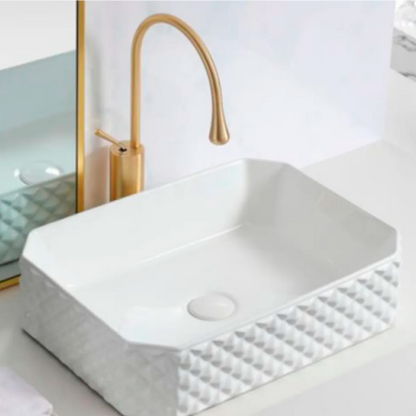 Lavamanos Sobreponer Rectangular Stella Blanco