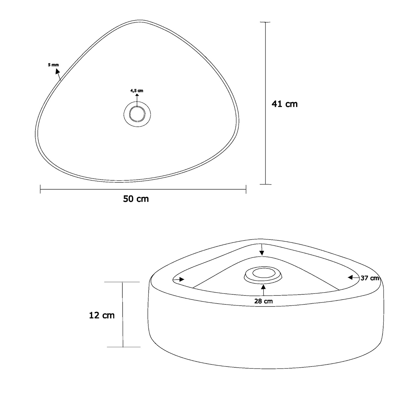 Lavamanos Blanco Sobreponer Blanco Triangular