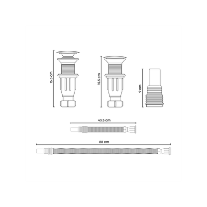 Desagüe Para Lavamanos Plegable Tipo Push Con Tapón