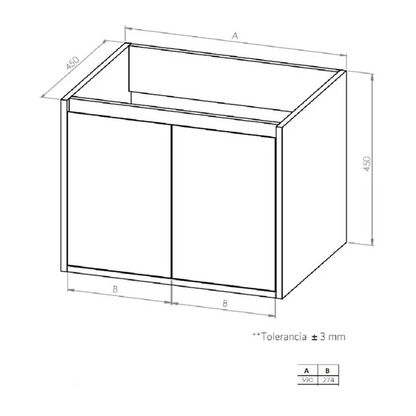 Conjunto Mueble Lavamanos Amelie Dark Grey 60 cm