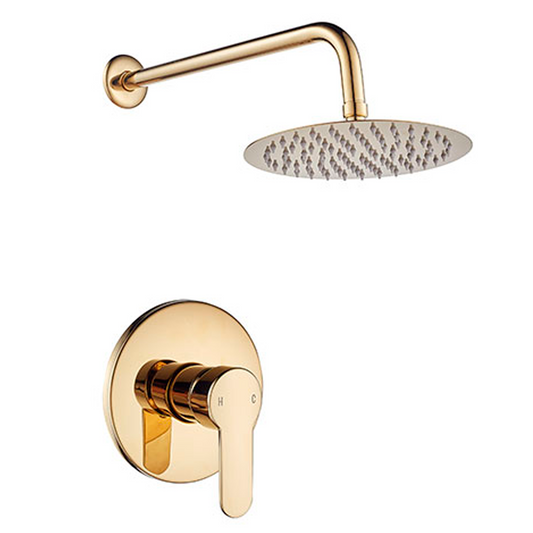 Kit Ducha 20cm+Mezclador Monocontrol Dorado Brillante Denver