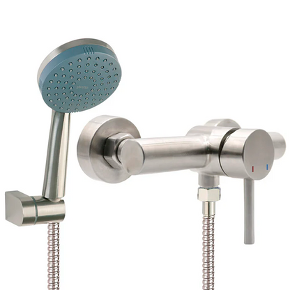 Mezclador Ducha Monocontrol Cuerpo Expuesto Satinado Fiorenzo