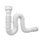 Sifon Flexible para Lavamanos o Lavaplatos Extralargo Blanco