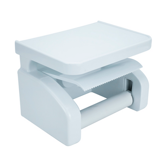 Portarrollo para Baño en ABS en Ventosa Blanco