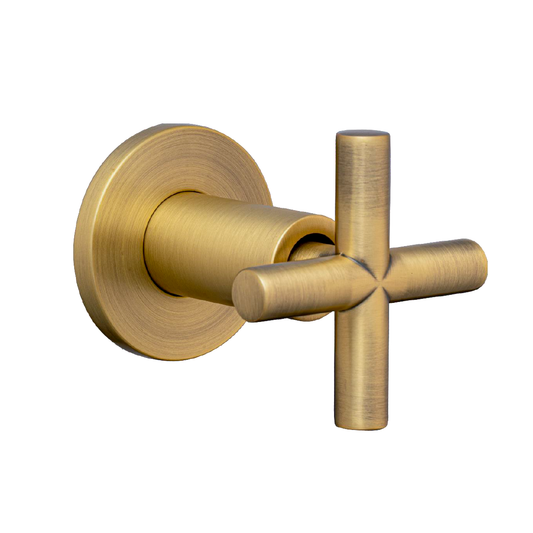 Registro/Manija de Ducha Bronce Antiguo Vintage Cruceta