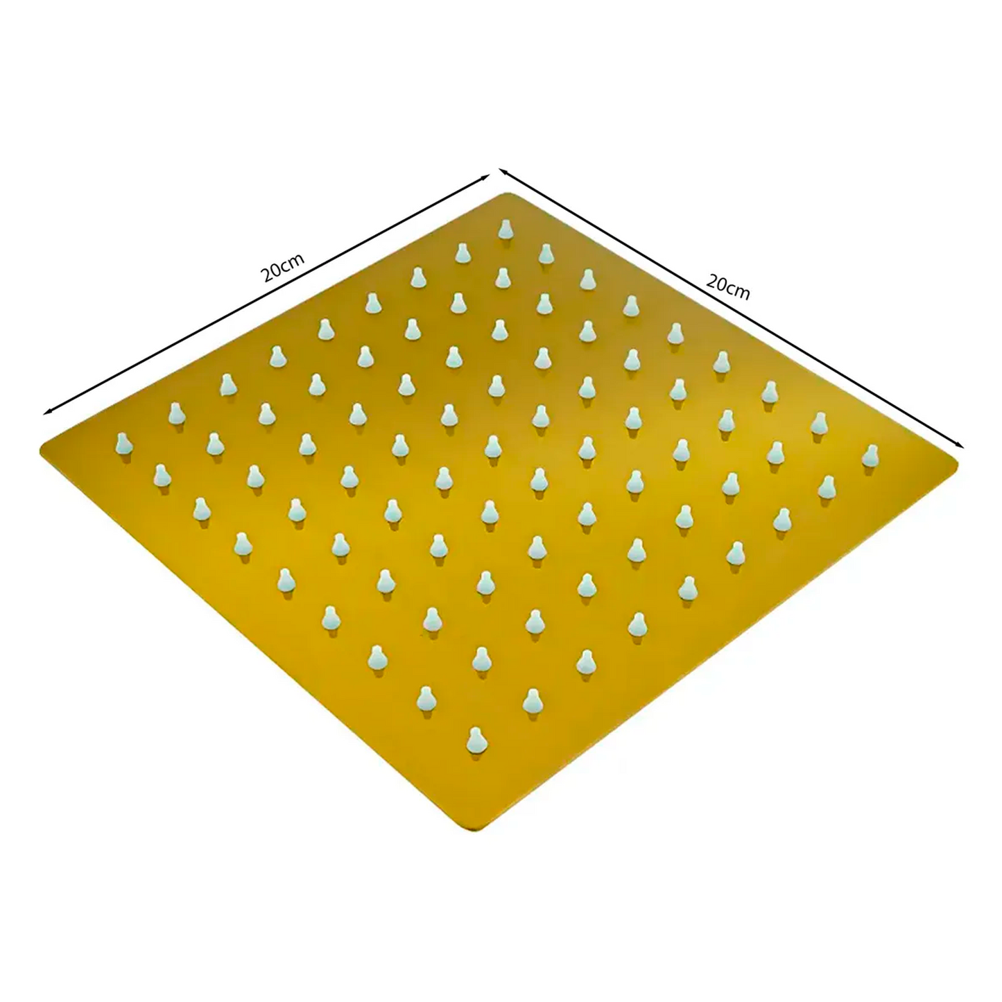 Regadera Ducha Cuadrada 20cm Dorado Cepillado