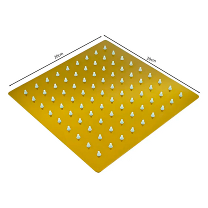Regadera Ducha Cuadrada 20cm Dorado Cepillado