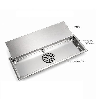 Rejilla de Piso Invisible 40*10cm Antiolor Plateada