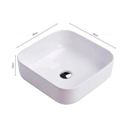 Lavamanos Ceramica Blanco Cuadrado 39*39*13cm