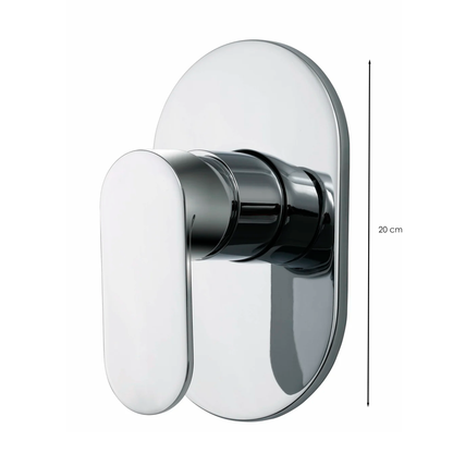 Mezclador Ducha Monocontrol Ovalado Plateado Cromado Arrecife
