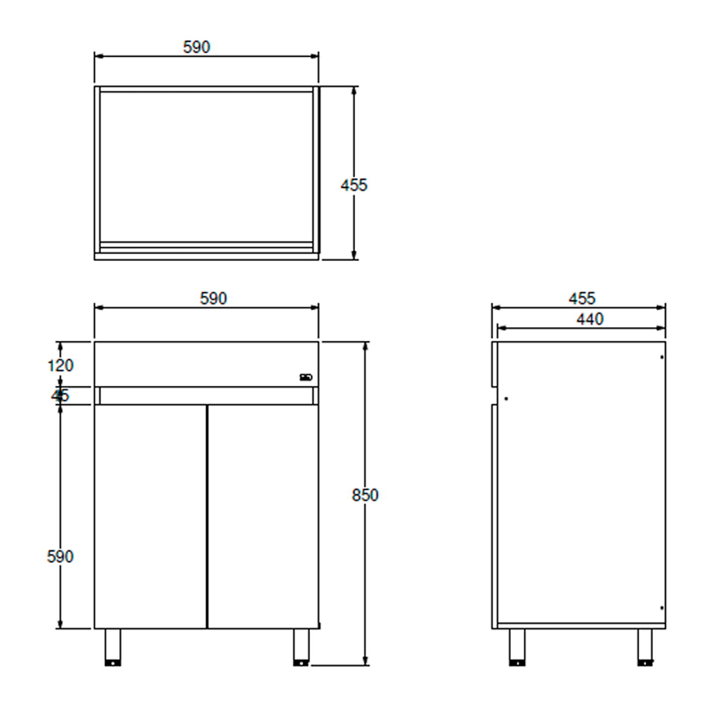 Mueble de Baño 60cm A piso Toronto Duna