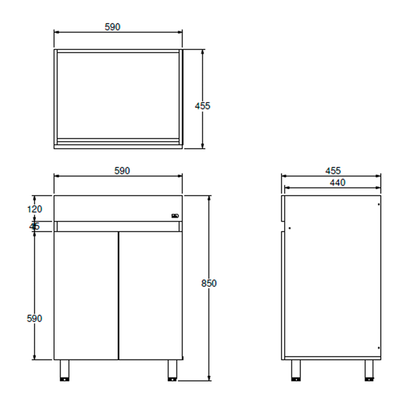 Mueble de Baño 60cm A piso Toronto Duna