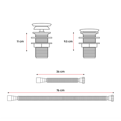 Desague de Push Flexible Tapa Satinada Inoxidable