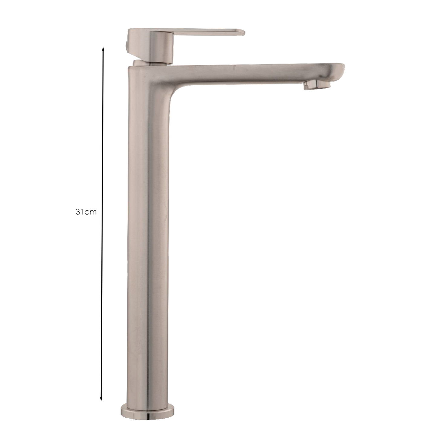 Griferia Lavamanos Agua Fria Alta Plateada Satinada Sleek