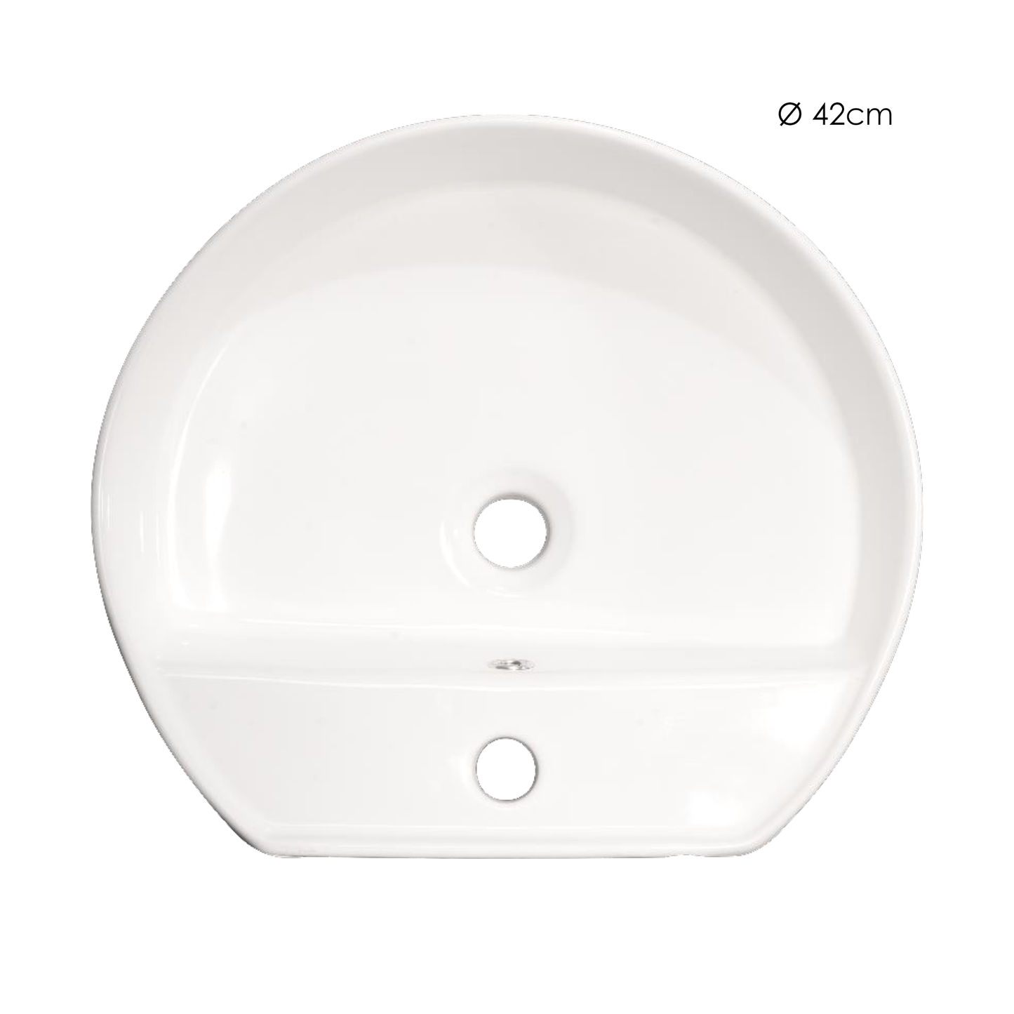 Lavamanos Blanco Sobreponer Blanco Redondo Base Grifo 42cm