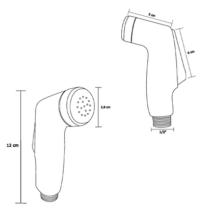 Ducha Bidet en ABS Plateada Cromada Tipo Pist