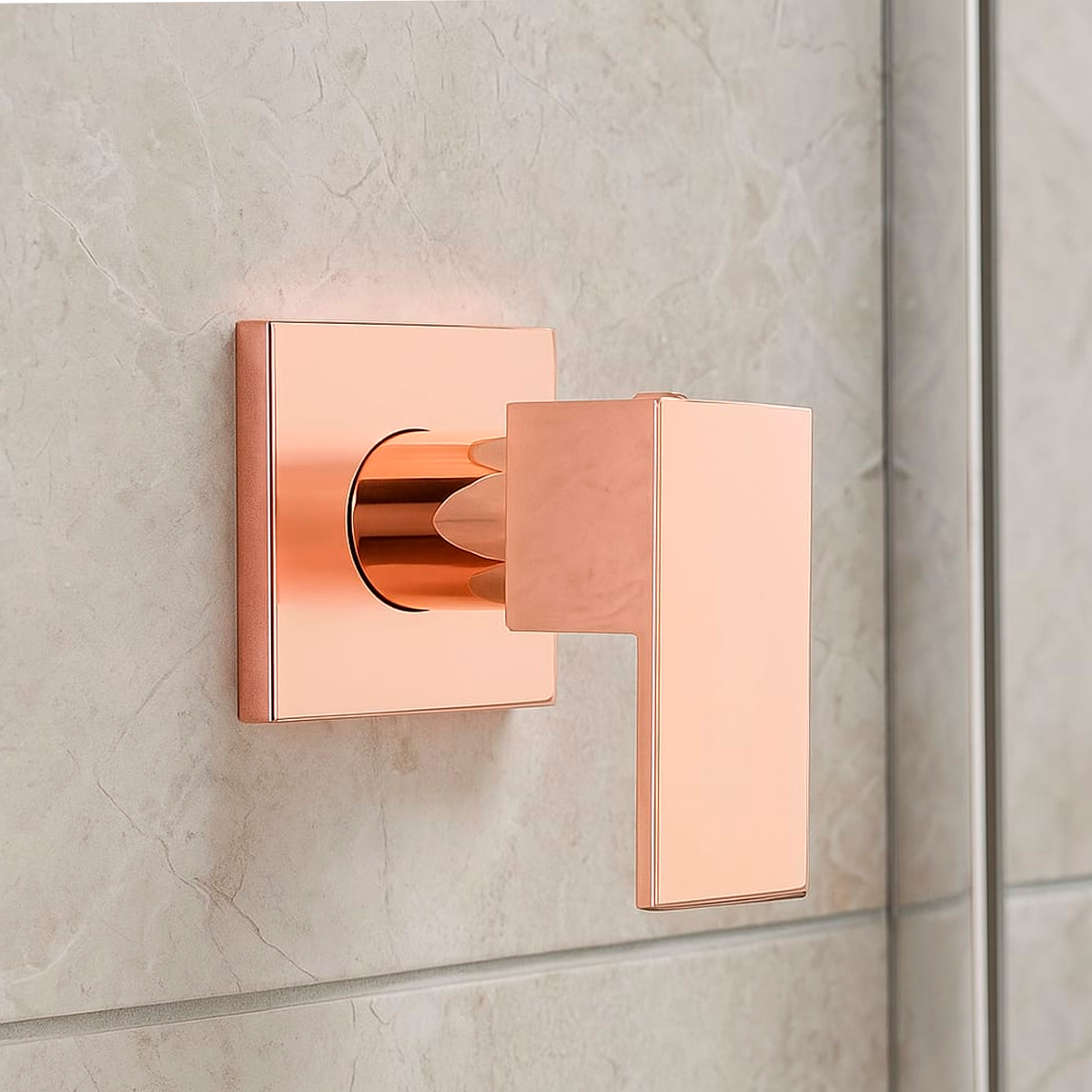 Registro/Manija de Ducha Rose Gold Brillante Cuadrada