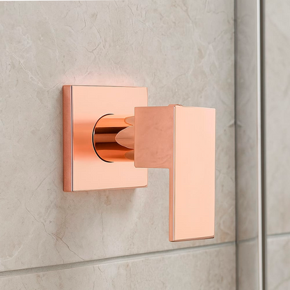 Registro/Manija de Ducha Rose Gold Brillante Cuadrada