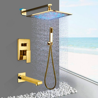 Mezclador Monocontrol De Ducha Salida a Tina Dorado Brillante