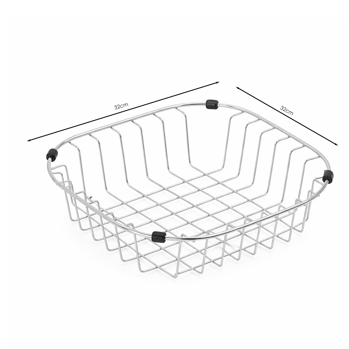 Escurridor de Verduras Acero Inoxidable 32x32x8cm Plateado