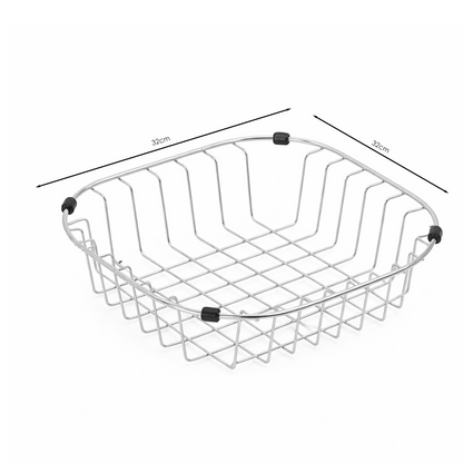 Escurridor de Verduras Acero Inoxidable 32x32x8cm Plateado